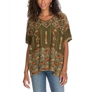 NEW JOHNNY WAS aubrey blouse in tarragon